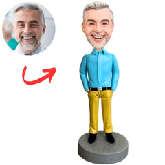 Blue Shirt Business Man Custom Bobbleheads