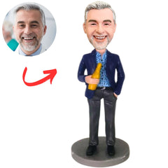 Business Man Holding Beer Custom Bobbleheads