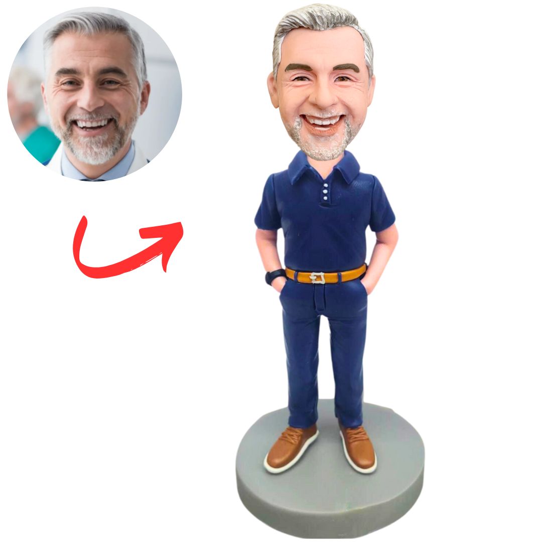 Navy Suit Business Man Custom Bobbleheads