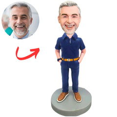 Navy Suit Business Man Custom Bobbleheads