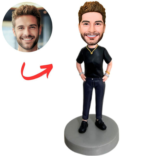 Business Man with Gold Necklace Custom Bobbleheads
