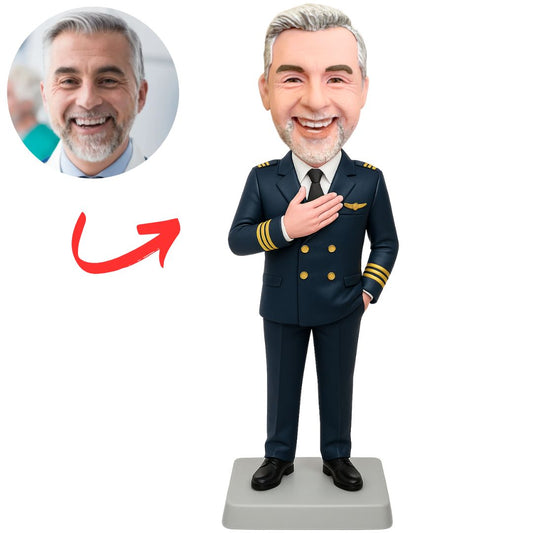 Cool Male Airplane Captain Custom Bobbleheads