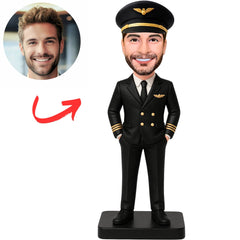 Captain in Black Business Suit Custom Bobbleheads