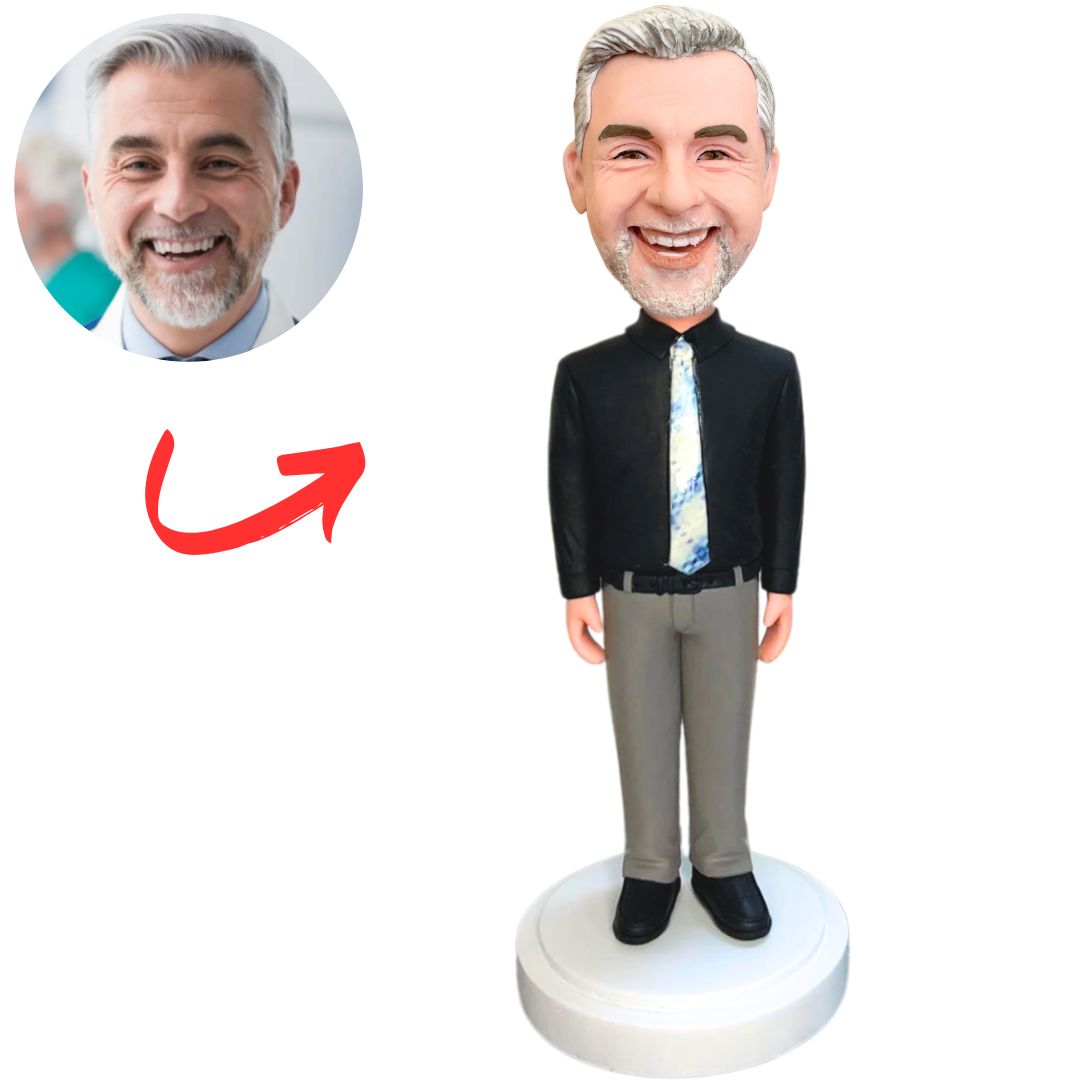 Black Shirt Male Boss Custom Bobbleheads