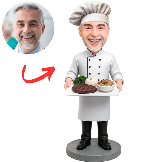 Chef Serving Dishes Custom Bobbleheads