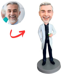 Doctor Holding Medicine Bottle Custom Bobbleheads