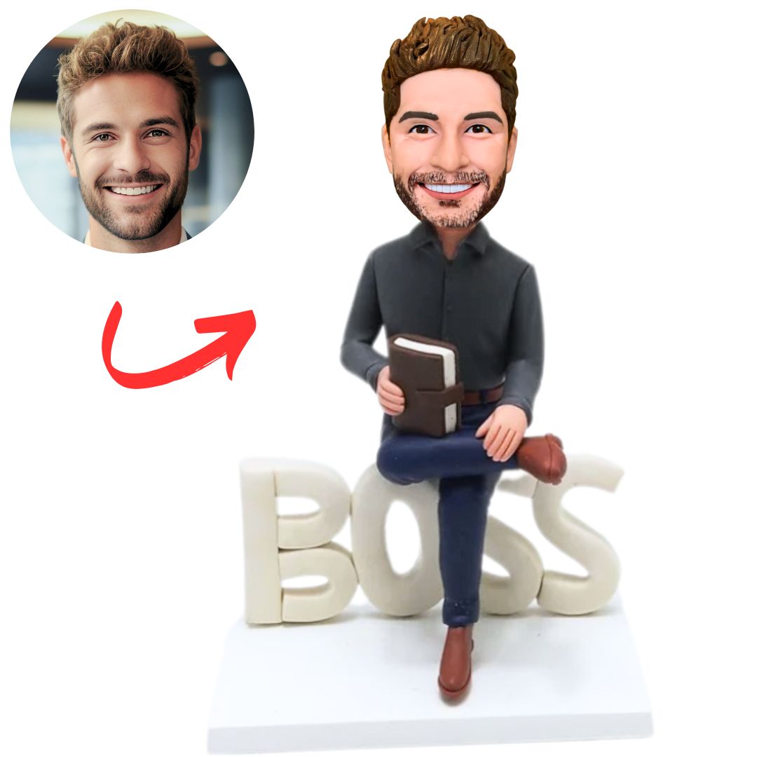 Boss Holding Book Custom Bobbleheads Gifts
