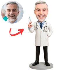 Doctor Holding Syringe Custom Bobbleheads