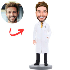 Yellow Tie Doctor in White Coat Custom Bobbleheads