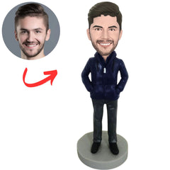 Fashionable Boy Wearing Hoodie Custom Bobbleheads