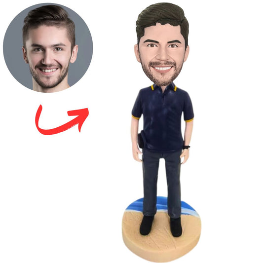 Casual Man And Beach Base Custom Bobbleheads
