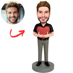 Man Holding Love Heart Custom Bobbleheads
