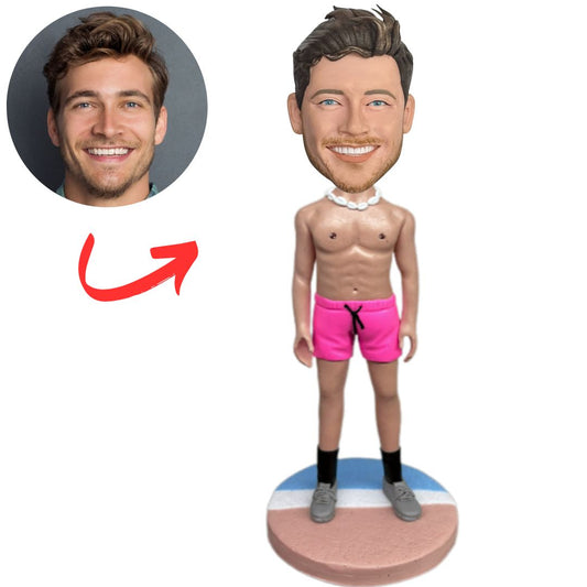Casual Cool Beach Man Custom Bobbleheads
