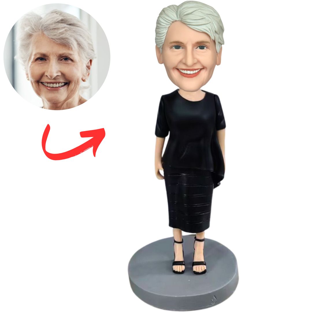 Black Dress Fashion Woman Custom Bobbleheads