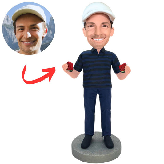 Man Holding Watermelon Custom Bobbleheads