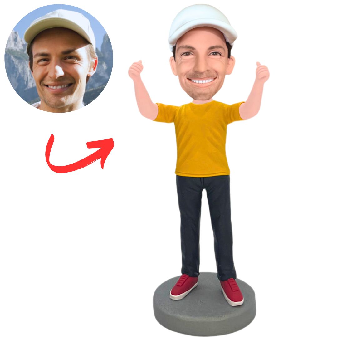 Casual Man with Thumbs up Custom Bobbleheads