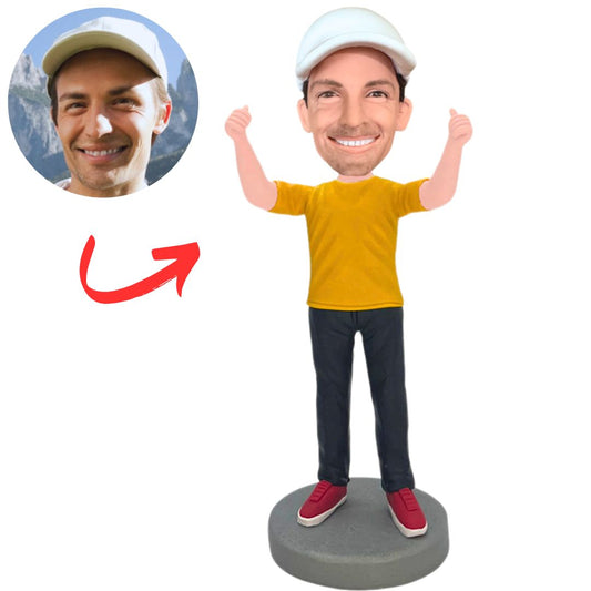 Casual Man with Thumbs up Custom Bobbleheads