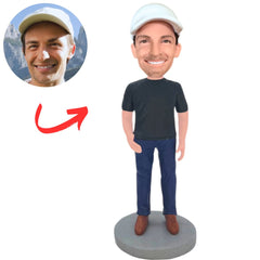 Black T-shirt Leisure Man Custom Bobbleheads