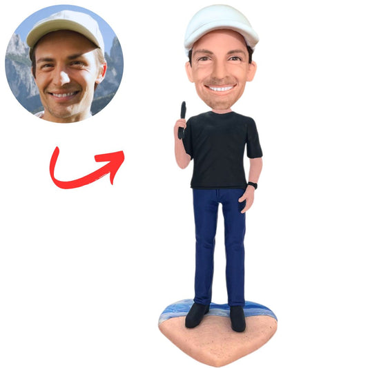Custom Man Standing on The Beach Bobbleheads