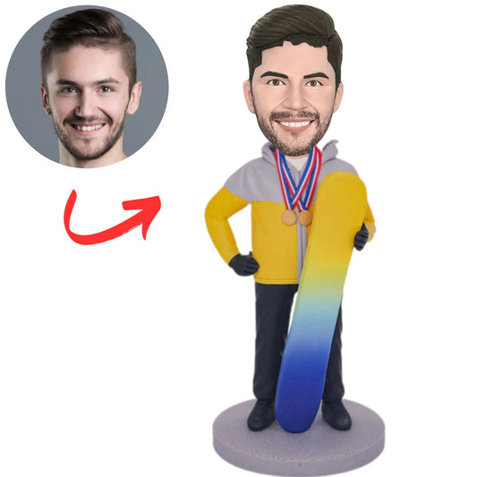 Gold Medal Skiing Champion Custom Bobbleheads