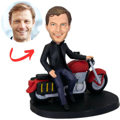 Cool Man Riding a Motorcycle Custom Bobbleheads