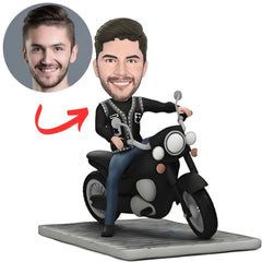 Cool Man on Motorcycle Custom Bobbleheads