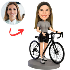 Girl Riding a Bicycle Custom Bobbleheads