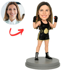 Female Cool Boxer Custom Bobbleheads