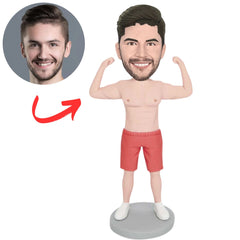 Fitness Man in Red Shorts Custom Bobbleheads