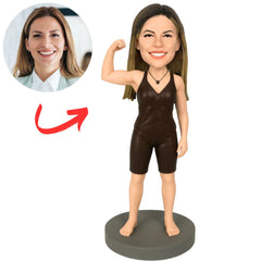 Strong Muscular Woman Custom Bobbleheads