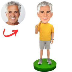 Yellow Shirt Baseball Player Custom Bobbleheads