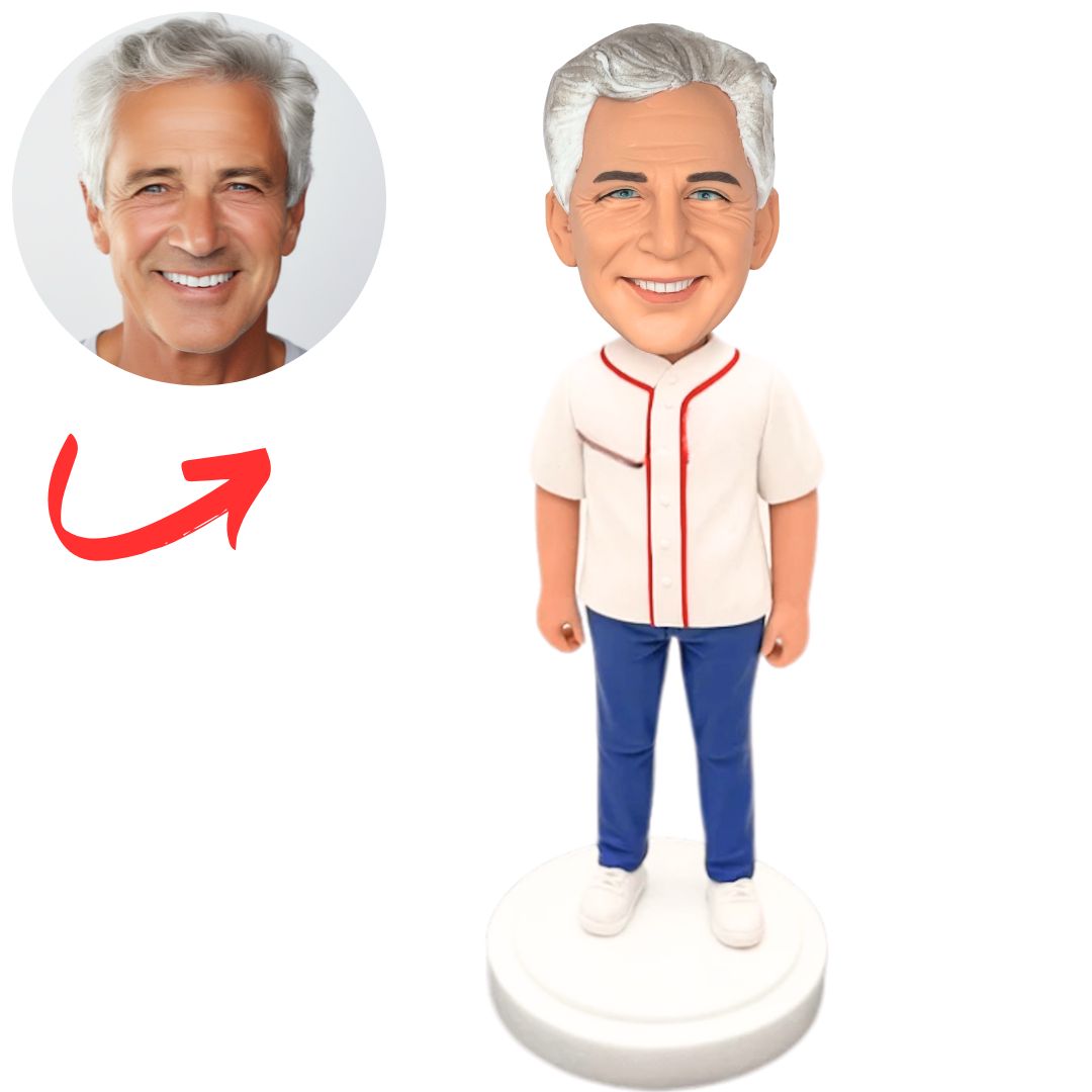 White Shirt Baseball Player Baseball Fans Custom Bobbleheads