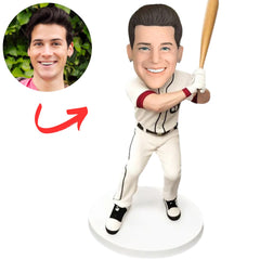 White Suit Baseball Player Custom Bobbleheads
