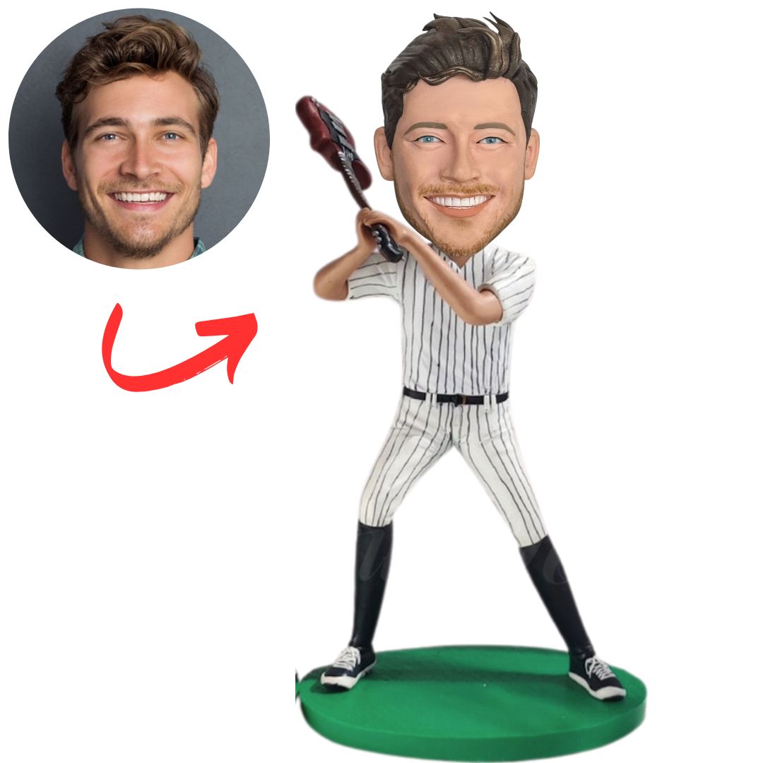 Funny Man Playing Baseball with Violin Custom Bobbleheads