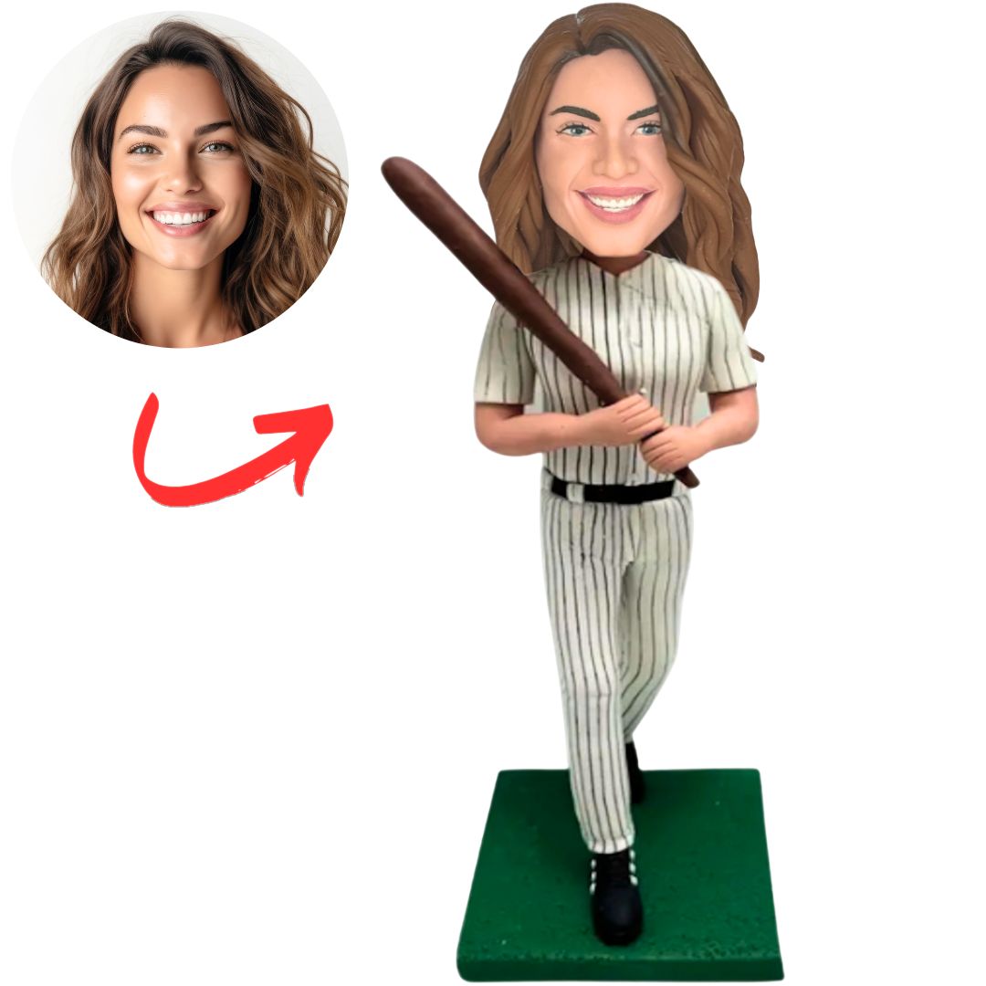 Female Baseball Hitter Custom Bobbleheads
