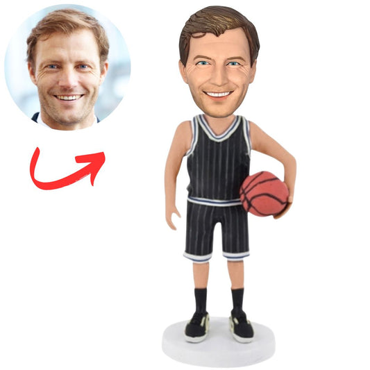 Basketball Player in Striped Suit Custom Bobbleheads