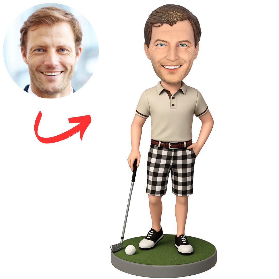 Man Standing on Golf Course Custom Bobbleheads