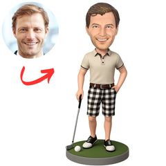 Man Standing on Golf Course Custom Bobbleheads