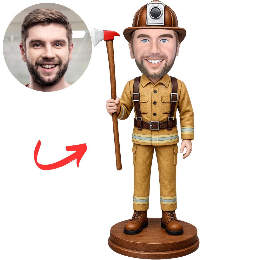 Firefighter Holding an Axe Custom Bobbleheads
