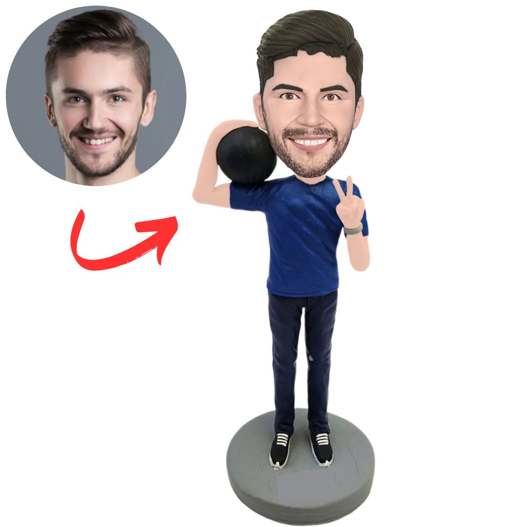 Man Carrying a Bowling Ball Custom Bobbleheads