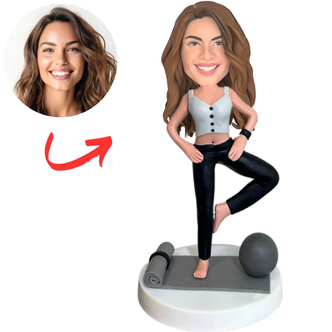Beautiful Woman Doing Yoga Custom Bobbleheads