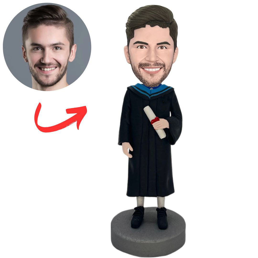 Boy Holding Graduation Certificate Custom Bobbleheads
