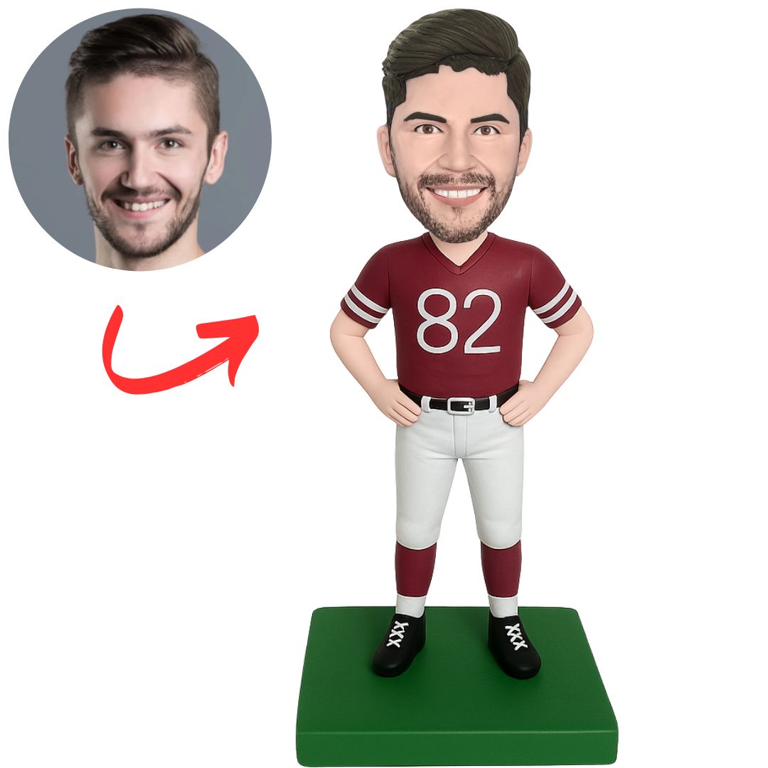 Number 82 Football Player Custom Rugby Bobbleheads