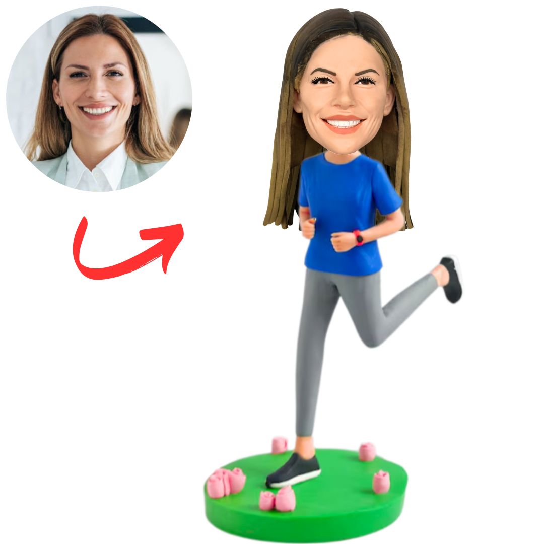 Running Female Custom Bobbleheads