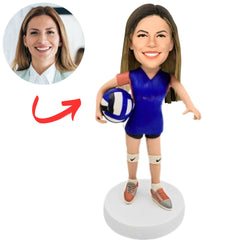 Woman Volleyball Player in Sports Uniform Custom Bobbleheads