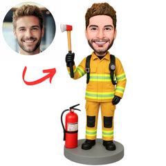 Firefighter with Fire Extinguisher Custom Bobbleheads