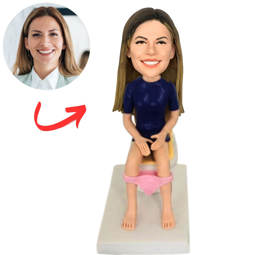 Bathroom Break Female Custom Bobbleheads