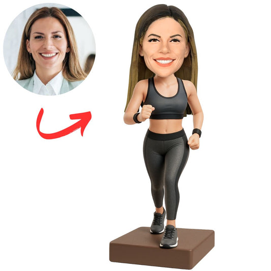 Female Wearing Sportswear Running Custom Bobbleheads