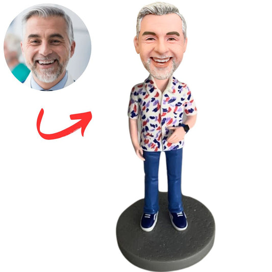 Fashion Man Wearing Watch Personalized Bobbleheads