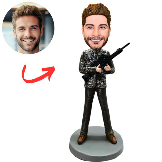 Policeman with Rifle Custom Police Bobbleheads